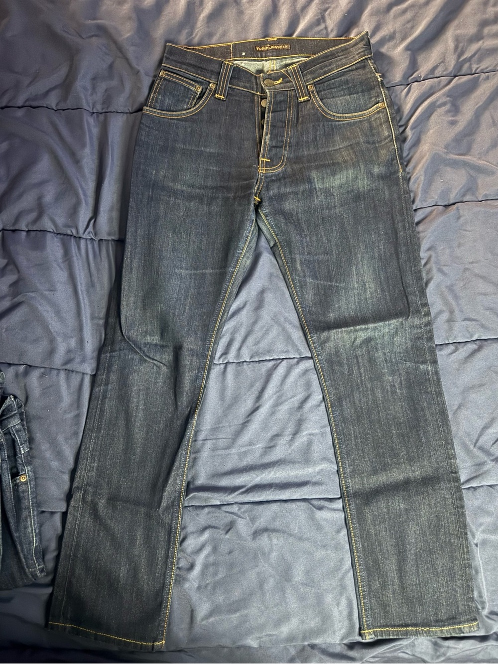 Nudie Jeans Straight Leg Dark Blue Denim